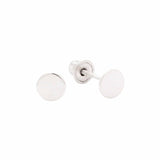 10k Solid Gold Circle Studs - 4mm / White Gold - Earrings - Ofina