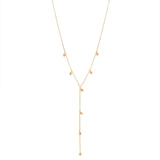 Tiny Carnelian Stone Y-Drop Necklace - - Necklaces - Ofina