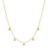 Tiny Carnelian Stone Drop Necklace - - Necklaces - Ofina