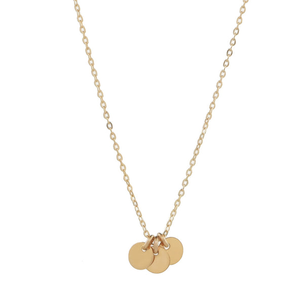 Tiny Triple Disc Choker Necklace - Gold - Necklaces - Ofina