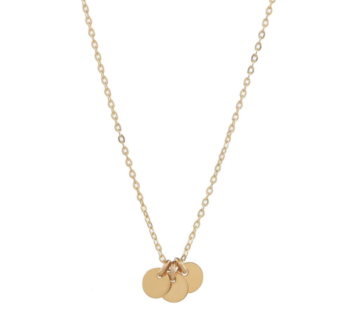 Tiny Triple Disc Choker Necklace - Gold - Necklaces - Ofina