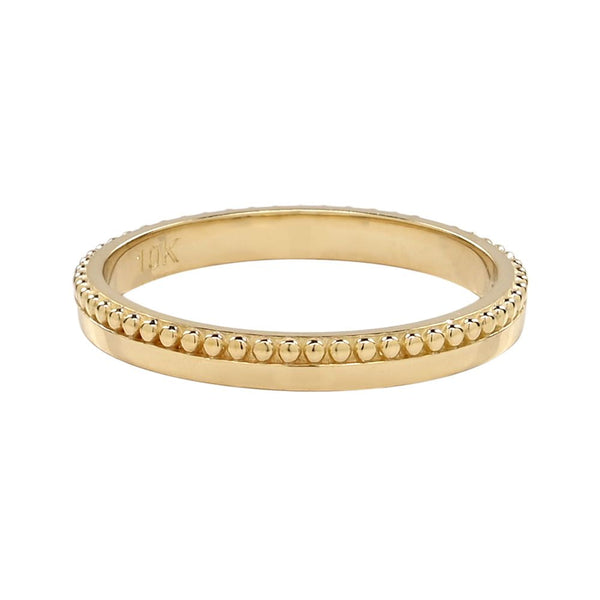 10k Solid Gold Double Textured Ring - - Rings - Ofina