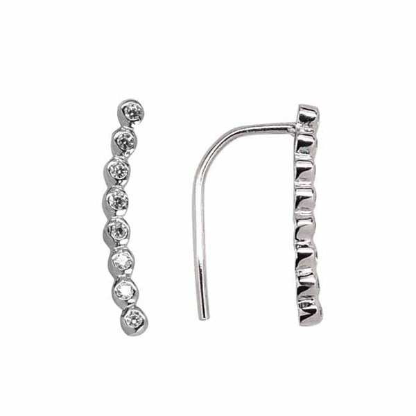 Graduated CZ Circles Ear Crawler - Silver / Right - Earrings - Ofina