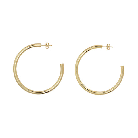 SALE - Thick Vermeil Hoops - Gold / Large - Earrings - Ofina