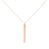 Single Bar Drop Necklace - Rosegold - Necklaces - Ofina
