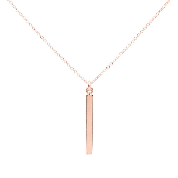 Single Bar Drop Necklace - Rosegold - Necklaces - Ofina