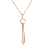 Triple Fringe Long Necklace - Rosegold - Necklaces - Ofina