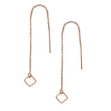 Geometric Ear Threaders (more shapes) - Square / Rose Gold - Earrings - Ofina