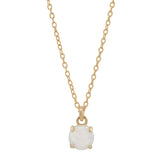 10k Round Prong Opal Necklace - Gold - Necklaces - Ofina