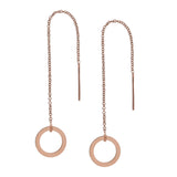 Geometric Ear Threaders (more shapes) - Flat Circle / Rose Gold - Earrings - Ofina