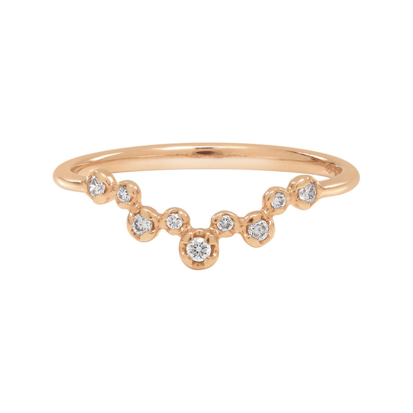 18k Bezel Chevron Diamond Ring - Rosegold / 6 - Rings - Ofina