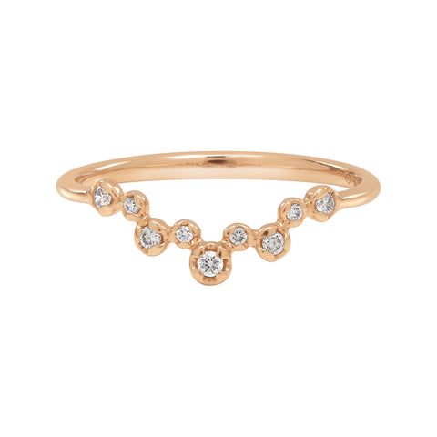 18k Bezel Chevron Diamond Ring - Rosegold / 6 - Rings - Ofina