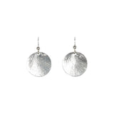 SALE - Brushed Disc Earrings - Silver / Large - Earrings - Ofina