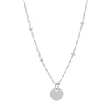 Solid Gold Tiny Disc Ball Chain Necklace - White Gold - Necklaces - Ofina