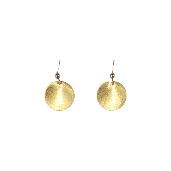 SALE - Brushed Disc Earrings - Gold / Medium - Earrings - Ofina