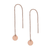 Geometric Ear Threaders (more shapes) - Disc / Rose Gold - Earrings - Ofina