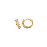 10k Solid Gold Prong CZ Huggie - Yellow Gold / 7mm - Sold Individually - Earrings - Ofina