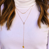 SALE - Y-Drop Disc Necklace - - Necklaces - Ofina