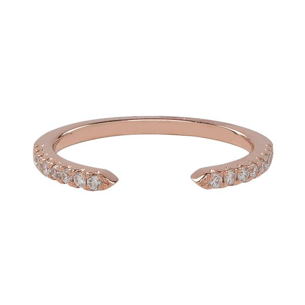Diamonds Pave Cuff Ring - Rose Gold / 4 - Rings - Ofina