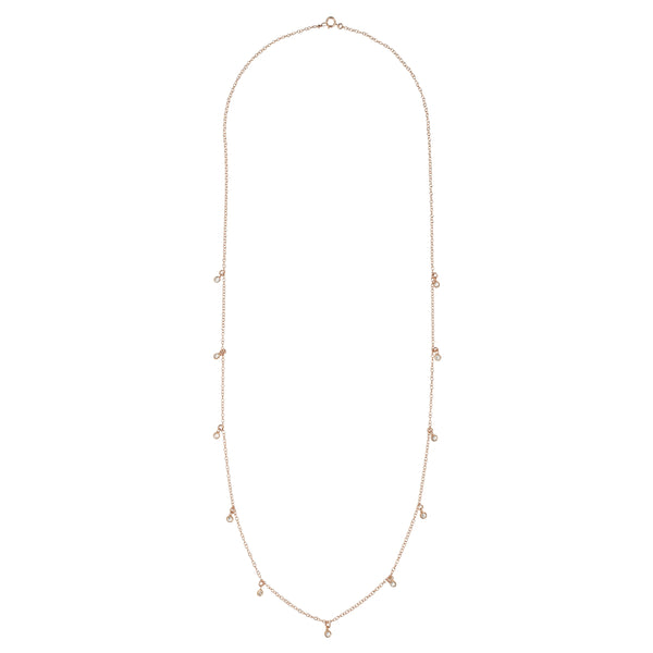 Long CZ Necklace - Rosegold - Necklaces - Ofina