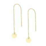 Geometric Ear Threaders (more shapes) - Disc / Gold - Earrings - Ofina