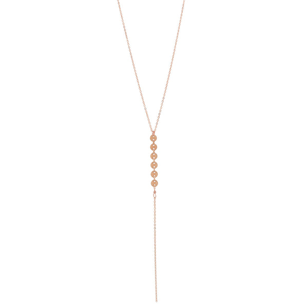 6 Tiny Multi-Disc Y-Drop Necklace - Rosegold - Necklaces - Ofina
