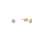 Single CZ Studs - Gold - Earrings - Ofina
