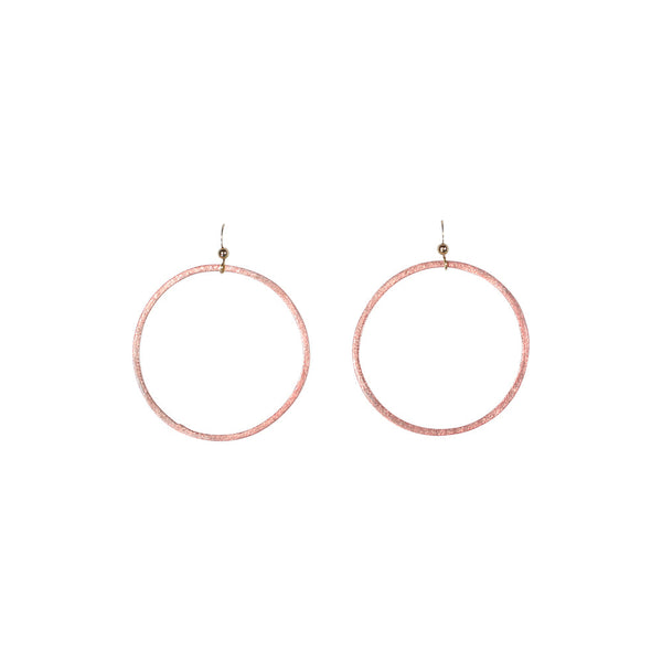 SALE - Brushed Hoop Earring - Rosegold / Large - Earrings - Ofina