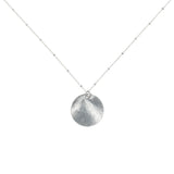 SALE - Brushed Disc Long Necklace - Silver / 24" - Necklaces - Ofina