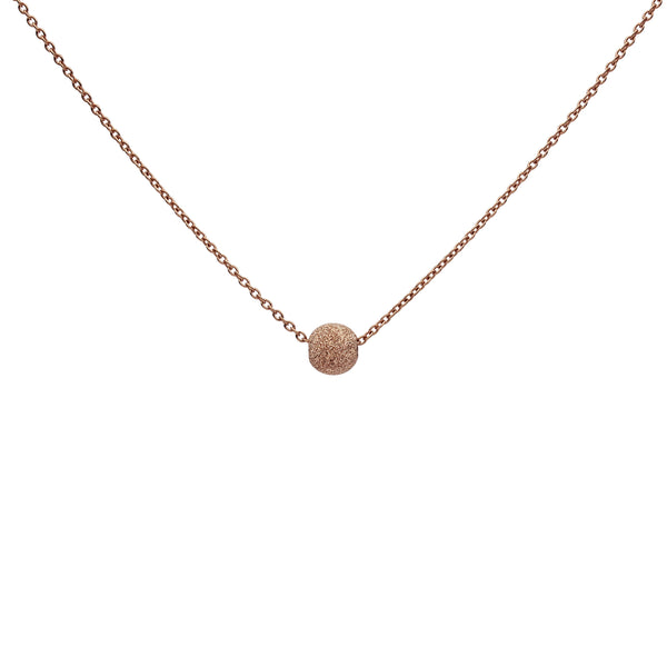 14k Solid Gold Single Stardust Necklace - Rose Gold - Necklaces - Ofina