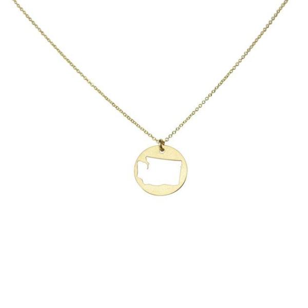 SALE - State Outline Necklace - Gold / WA - Necklaces - Ofina