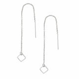 Geometric Ear Threaders (more shapes) - Earrings - Square - Square / Silver - Azil Boutique