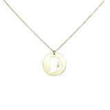 SALE - State Outline Necklace - Gold / RI - Necklaces - Ofina