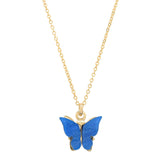 Blue Butterfly Necklace - - Necklaces - Ofina