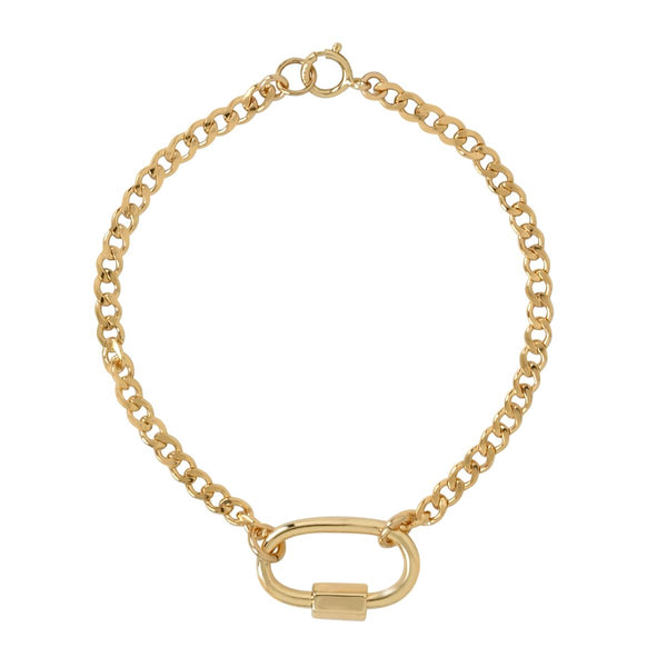 Curb Chain Carabiner Bracelet - - Bracelets - Ofina