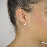 Curved Multi-CZ Ear Jacket - - Earrings - Ofina
