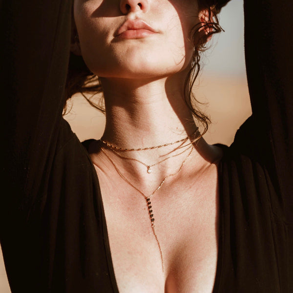 6 Tiny Multi-Disc Y-Drop Necklace - - Necklaces - Ofina