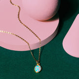 Oval Opal Necklace - - Necklaces - Ofina