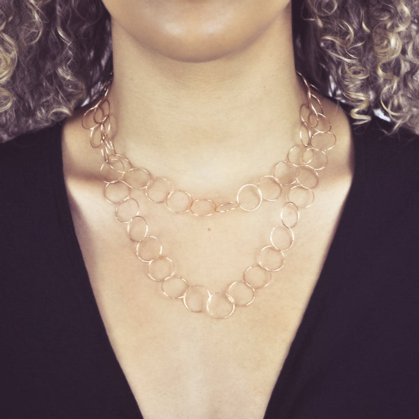 Multi-Interlocking Diamond Cut Necklace - - Necklaces - Ofina