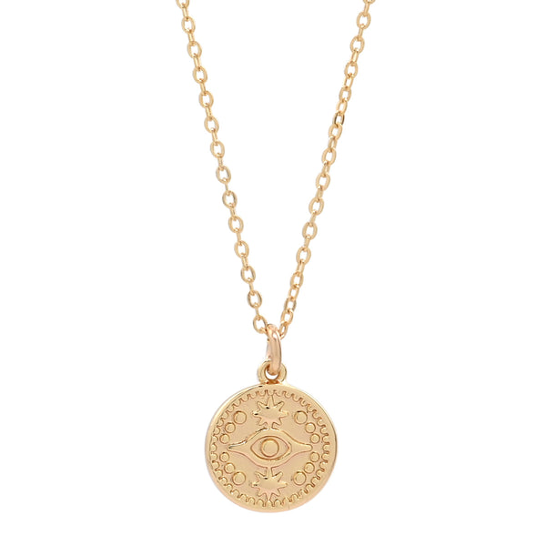 Evil Eye Coin Necklace - Small - Necklaces - Ofina
