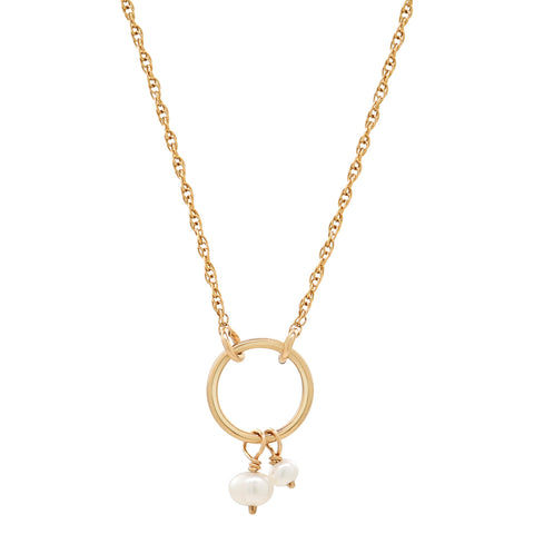 Halo Duo Pearl Necklace - - Necklaces - Ofina