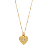 SALE - Tiny CZ Star Heart Necklace - - Necklaces - Ofina