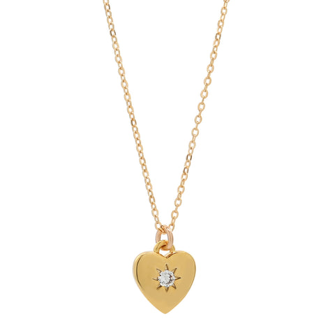 SALE - Tiny CZ Star Heart Necklace - - Necklaces - Ofina