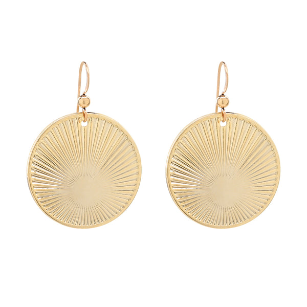 Textured Sundallion Earrings - - Earrings - Ofina