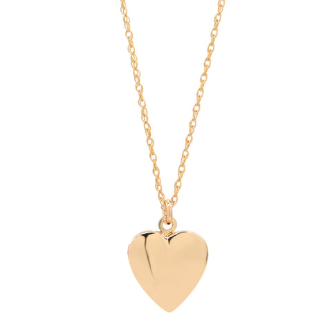 Smooth Heart Locket - Gold - Necklaces - Ofina