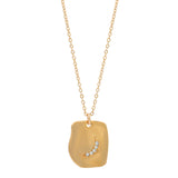 SALE - CZ Crescent Moon Square Necklace - - Necklaces - Ofina