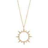 Cutout CZ Sun Necklace - - Necklaces - Ofina