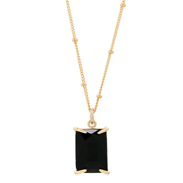 Black Emerald Necklace - - Necklaces - Ofina