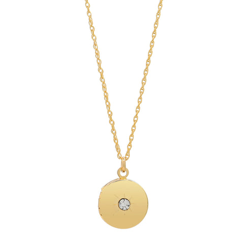 Round CZ Star Locket - - Necklaces - Ofina