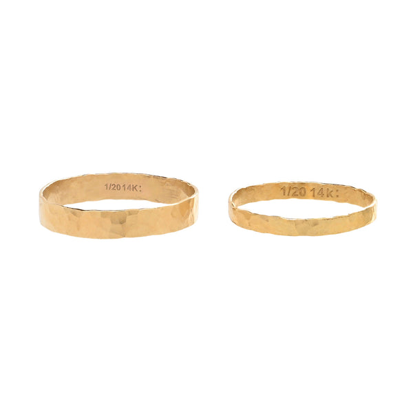 Thick Hammered Band Ring - - Rings - Ofina